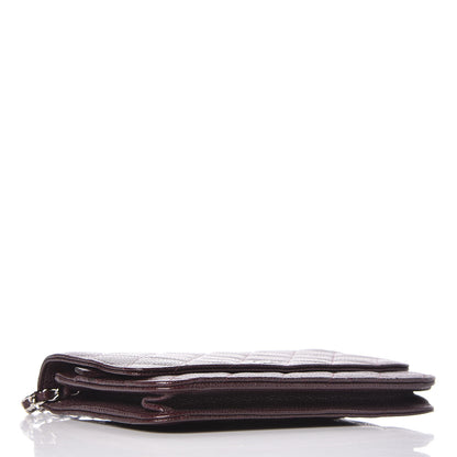 Chanel Caviar Quilted Wallet on Chain WOC Burgundy 4 of 12