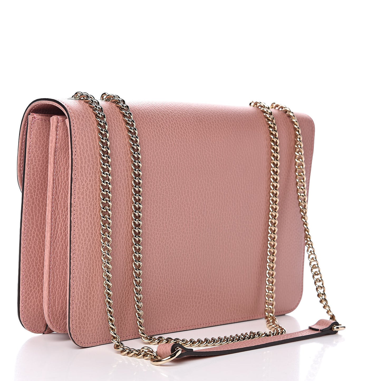 Dollar Calfskin Interlocking G Shoulder Bag Soft Pink