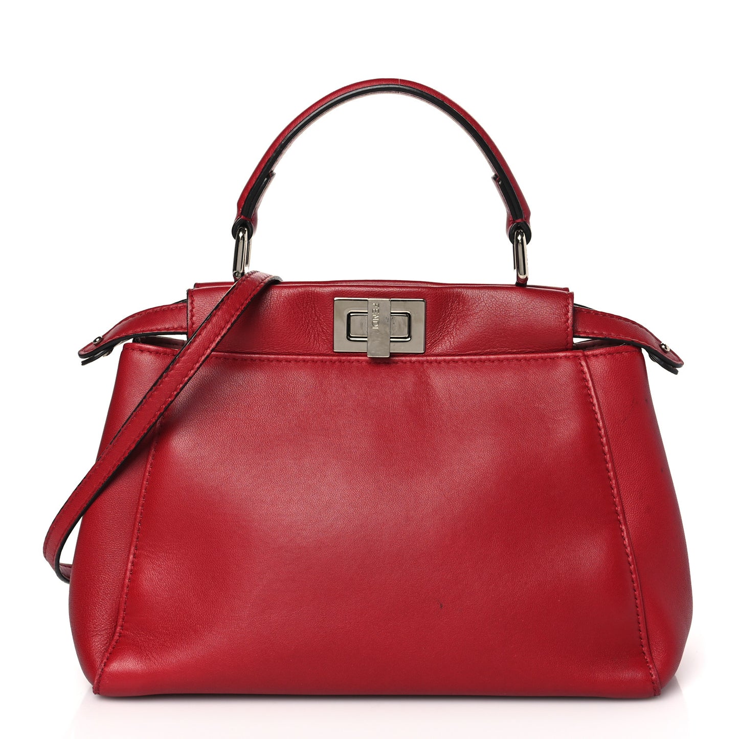 Nappa Elaphe Monster Eyes Mini Peekaboo Iconic Satchel Ruby Bois de Rose Natural