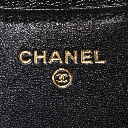 Chanel Lambskin Quilted Top Handle Flap Coin Purse With Chain Black 6 of 11