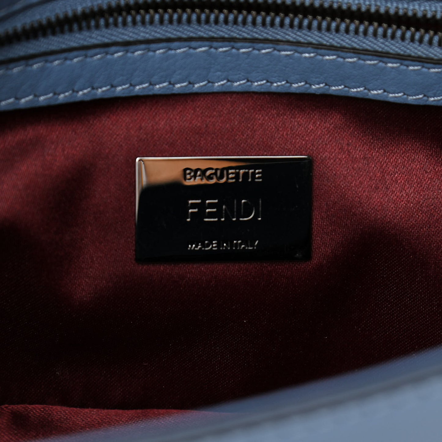 Calfskin Waves Baguette Blue