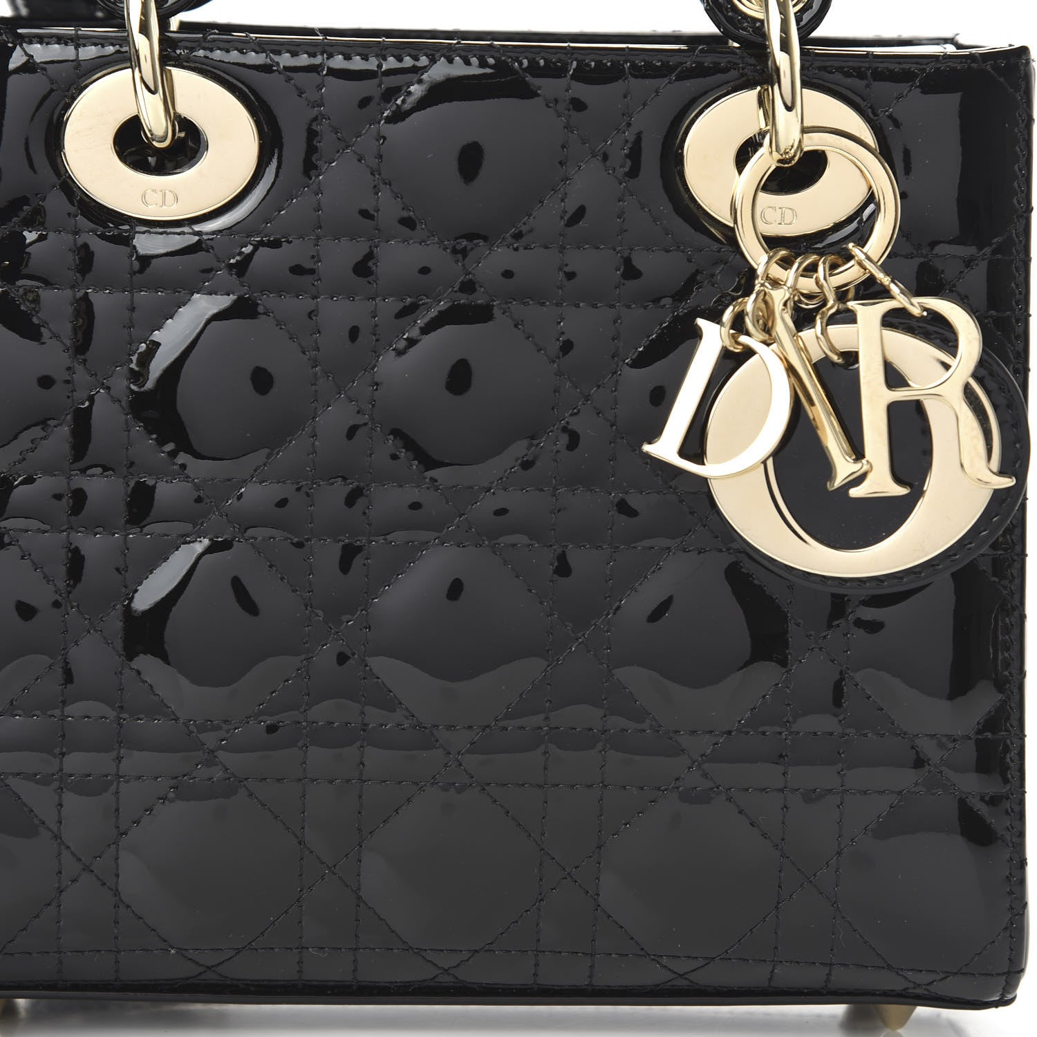 Christian Dior Patent Cannage Small Lady Dior Black 9 of 9