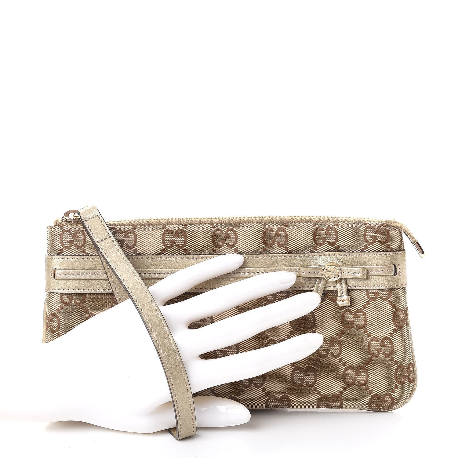 Gucci Monogram Mayfair Wristlet Champagne 2 of 8