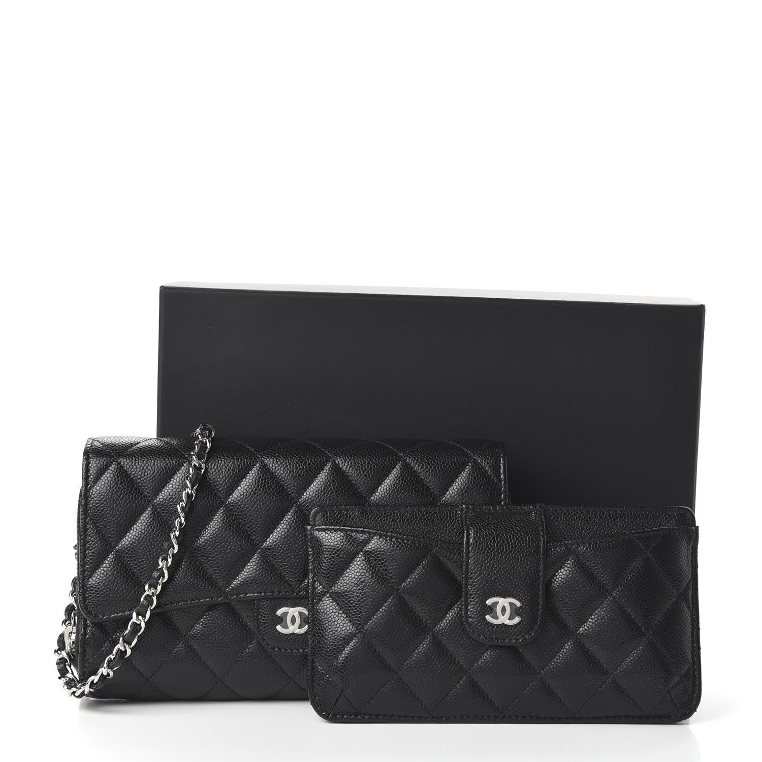 Chanel Caviar Quilted Wallet on Removable Chain Black 12 of 12