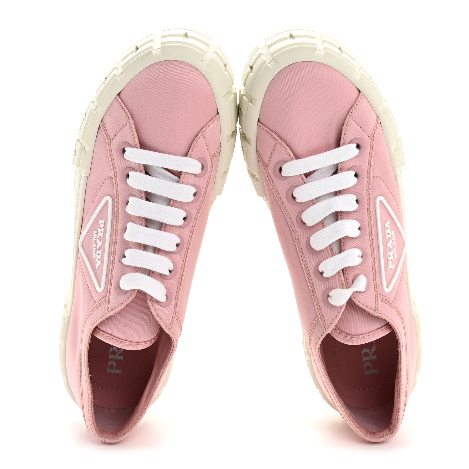 Prada Re-Nylon Gabardine Triangle Logo Double Wheel 50mm Sneakers 38 Alabastro 5 of 24
