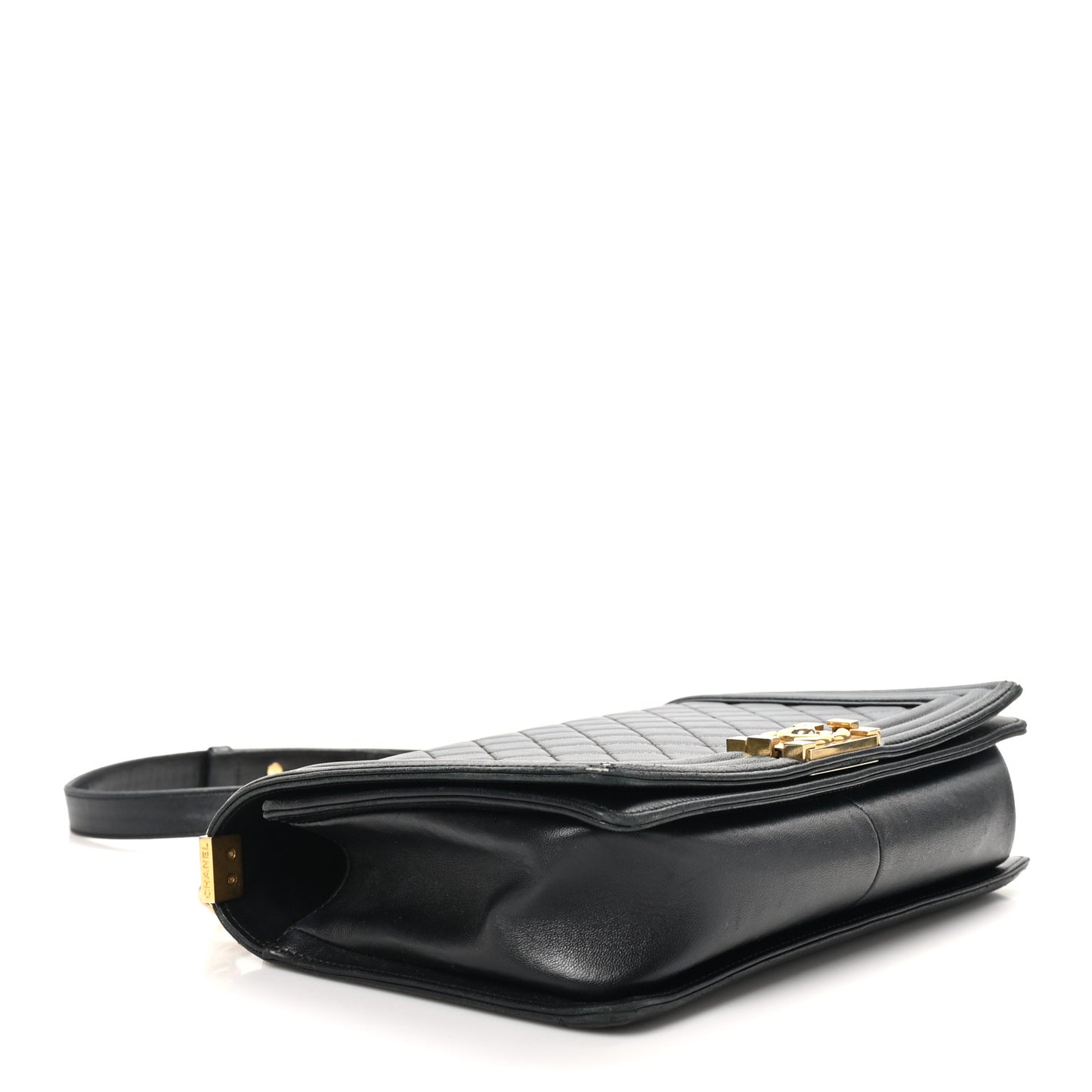 Lambskin Quilted New Medium Boy Flap Black