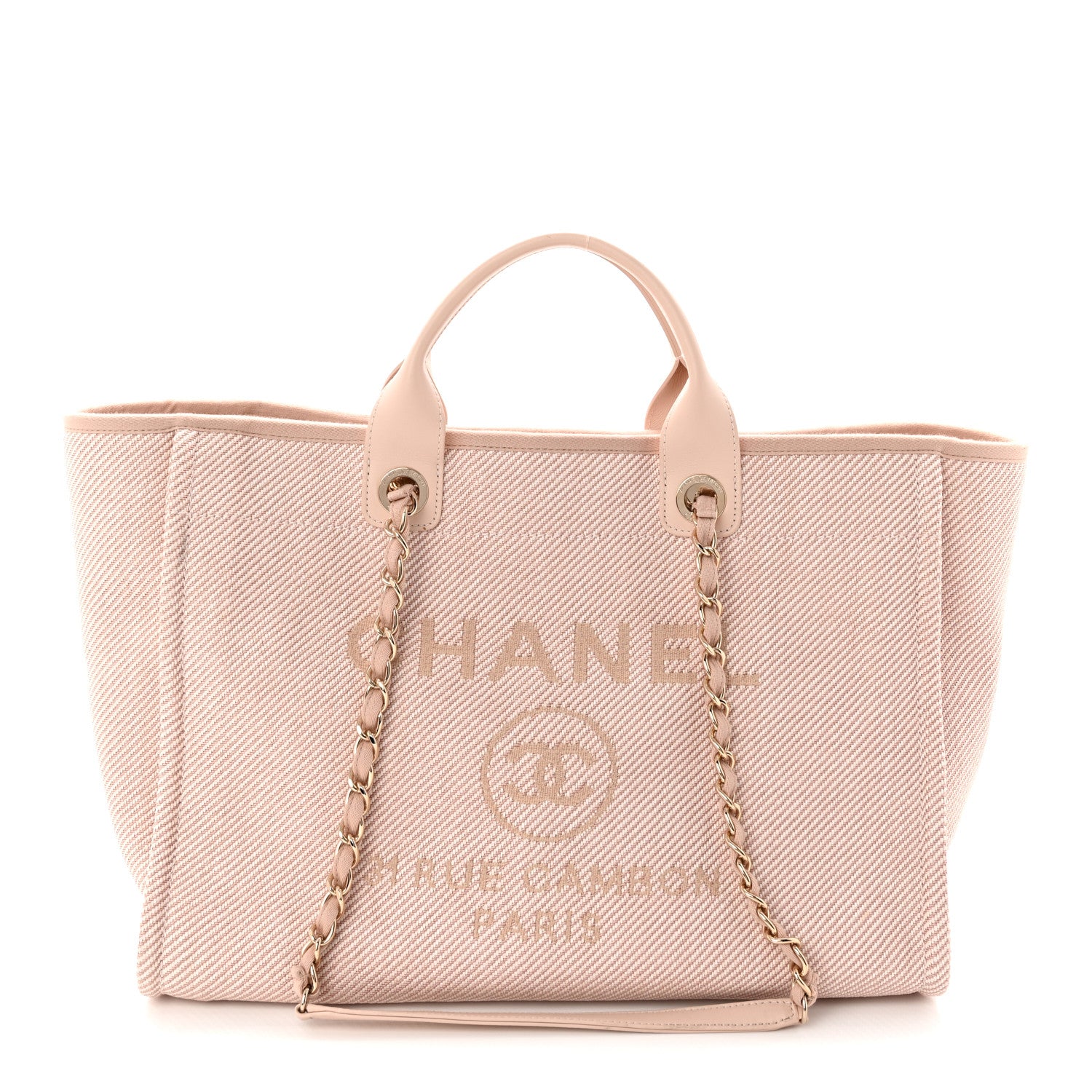 Chanel Mixed Fibers Calfskin Medium Deauville Tote Beige 1 of 10