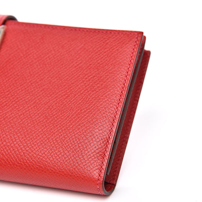 Hermes Epsom Bearn Gusset Wallet Rouge Casaque 9 of 10