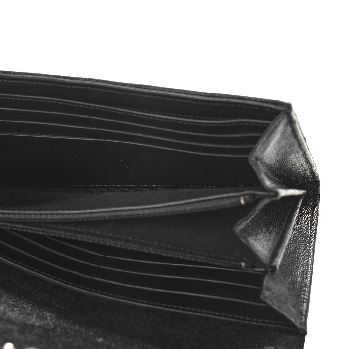 Caviar Quilted Large Boy Gusset Flap Wallet Black
