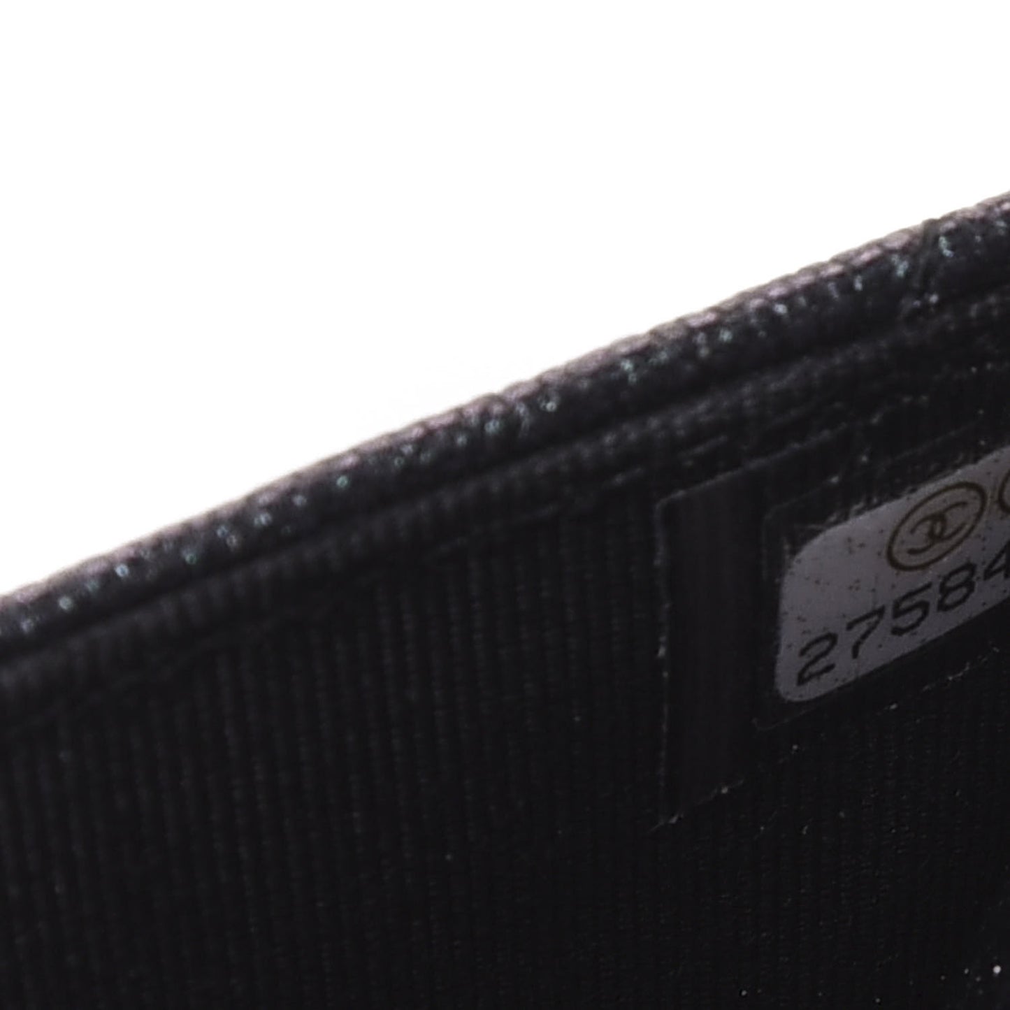 Iridescent Caviar Quilted Wallet On Chain WOC Black