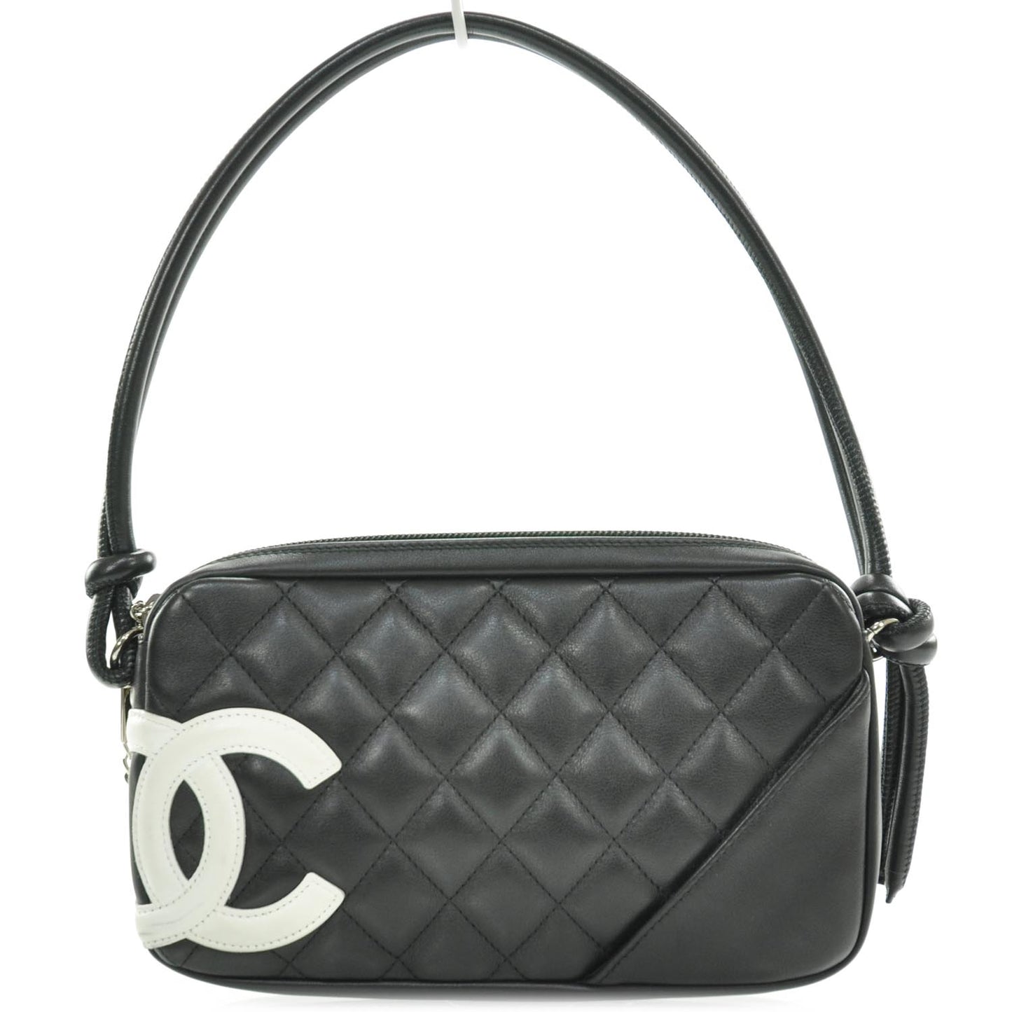 Cambon Quilted Pochette Bag Black White