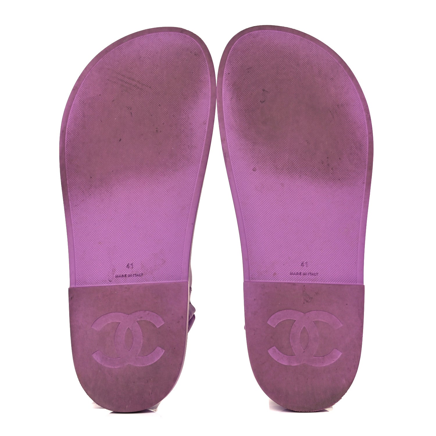 Chanel Rubber CC Dad Sandals 41 Purple 10 of 18