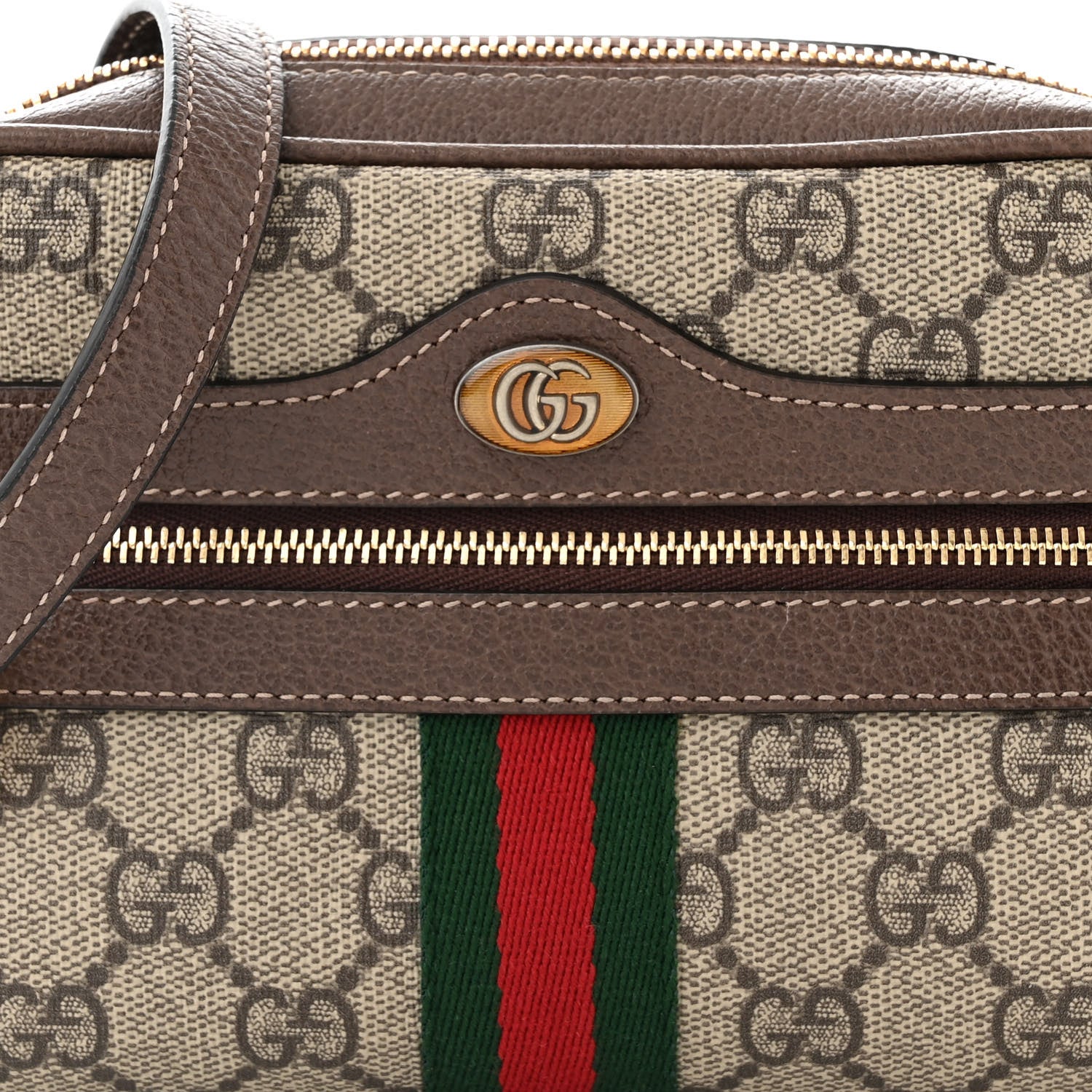 Gucci GG Supreme Monogram Web Mini Ophidia Shoulder Bag Brown 8 of 11