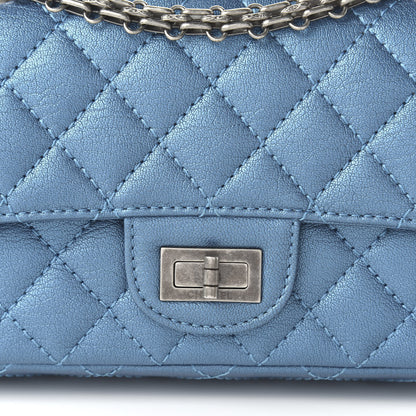 Chanel Metallic Sheepskin Quilted 2.55 Reissue Mini Flap Blue 10 of 10