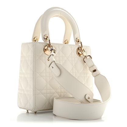 Christian Dior Lambskin Cannage Small My ABCDior Lady Dior White 3 of 13