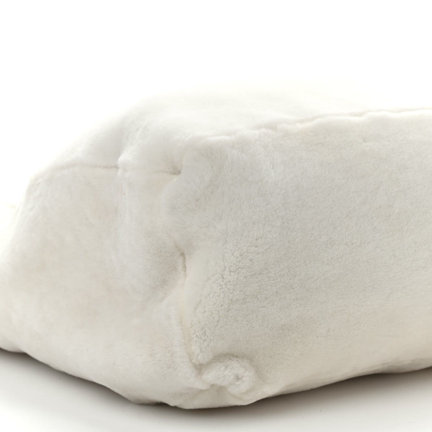 Shearling Saffiano Shoulder Bag White