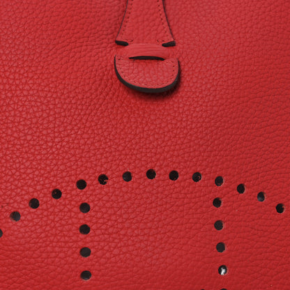 Hermes Taurillon Clemence Evelyne III PM Rouge Tomate 8 of 13