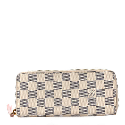 Louis Vuitton Damier Azur Clemence Wallet Rose Ballerine 1 of 7
