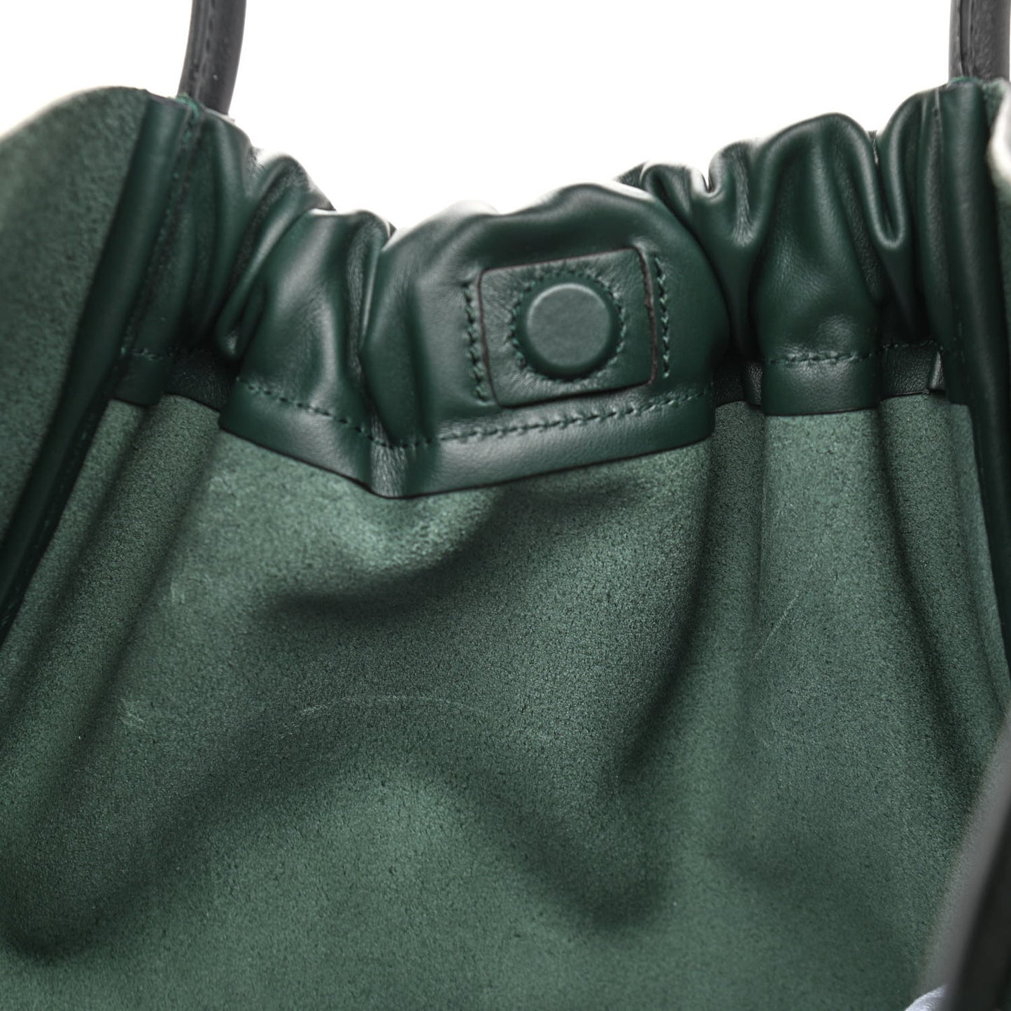 Calfskin XL Ruched Tote Petrol Green
