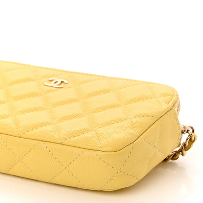 Chanel Caviar Quilted Small Clutch With Chain Yellow 12 of 13