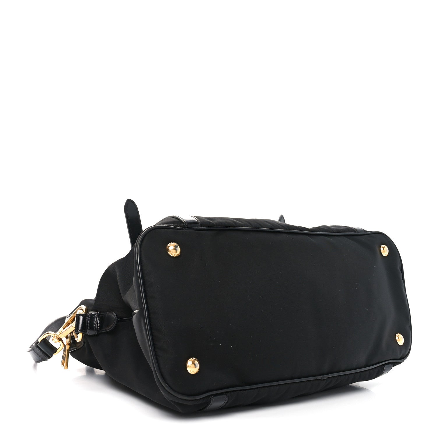 Prada Tessuto Nylon Calfskin Dome Satchel Black 4 of 10
