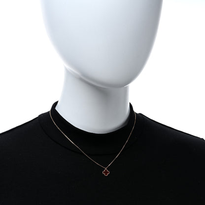 Van Cleef & Arpels VAN CLEEF & ARPELS 18K Rose Gold Carnelian Sweet Alhambra Pendant Necklace 2 of 5