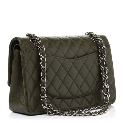Chanel Caviar Quilted Medium Double Flap Dark Green 3 of 12