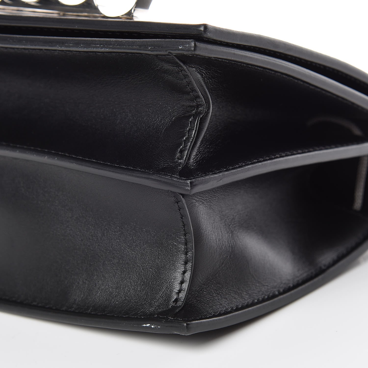 Alexander McQueen Calfskin Knuckle Crossbody Black 8 of 9