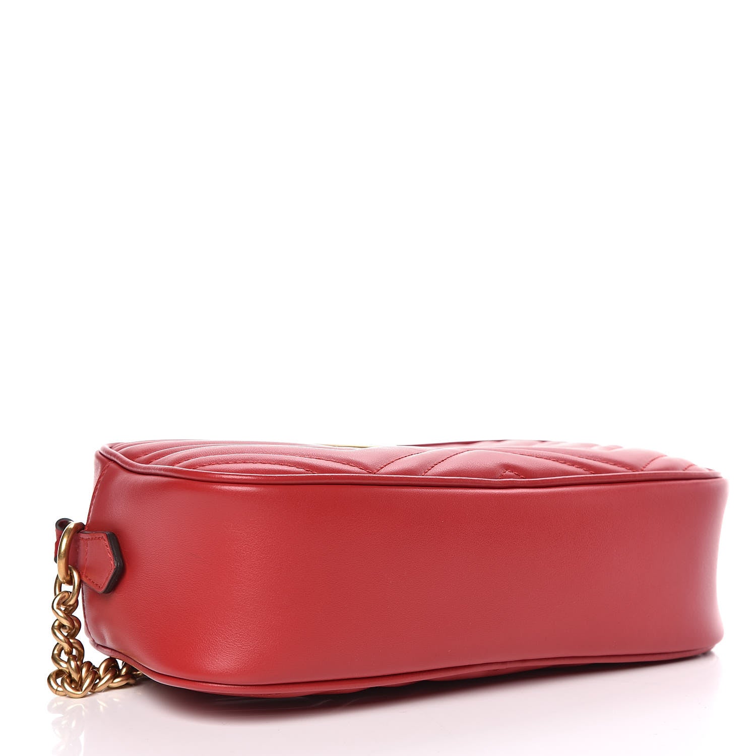 Gucci Calfskin Matelasse Small GG Marmont Chain Shoulder Bag Hibiscus Red 4 of 10