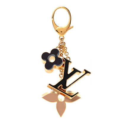 Louis Vuitton Metal Enamel Fleur De Monogram Bag Charm Dore 1 of 5