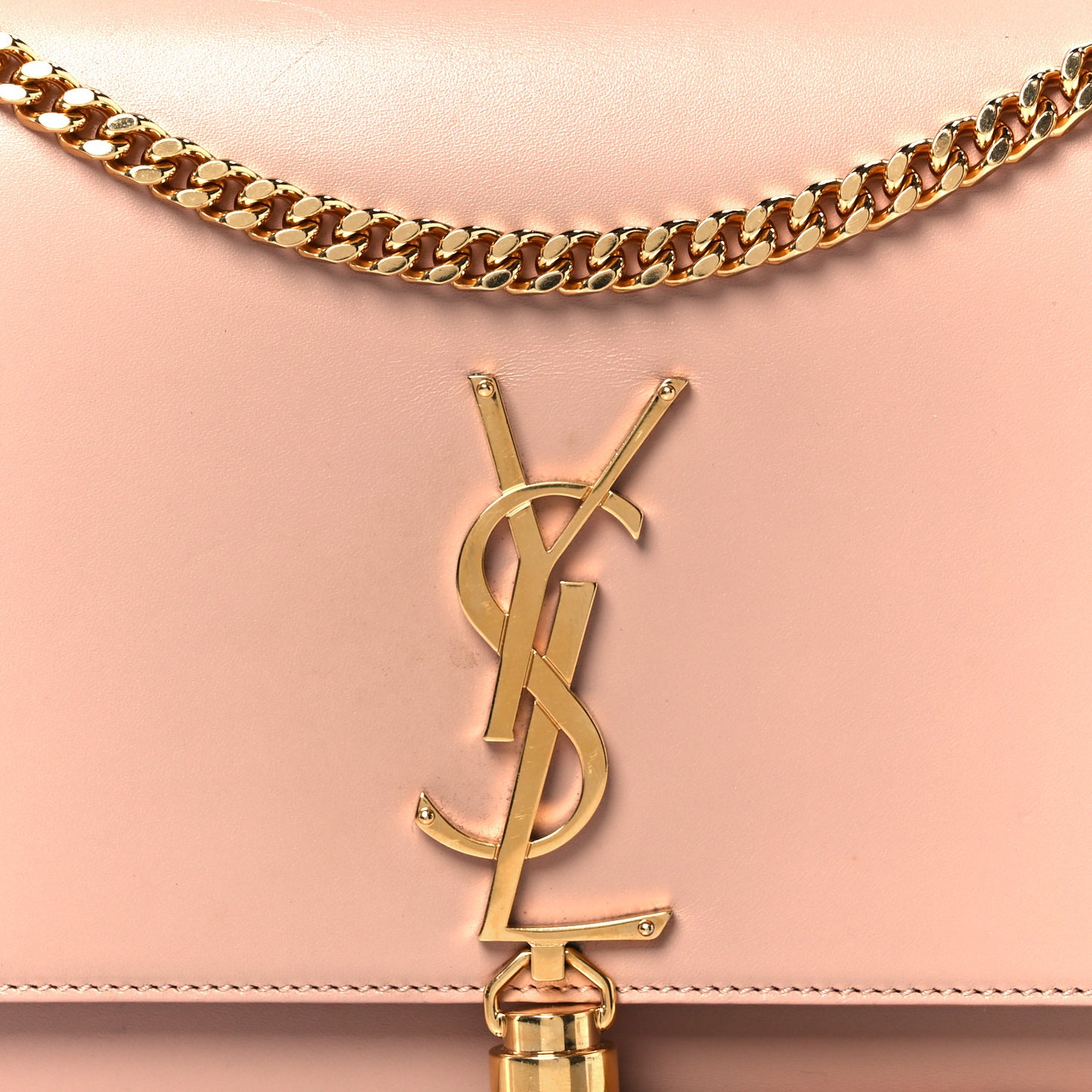 Smooth Calfskin Medium Classic Monogram Kate Tassel Satchel Pink