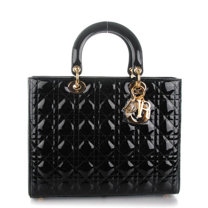 Christian Dior Patent Cannage Large Lady Dior Black 1 of 7