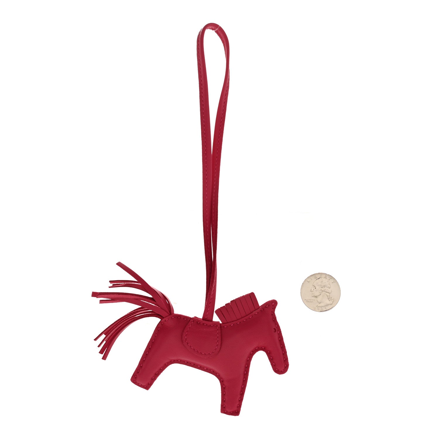 Hermes Milo Lambskin Grigri Rodeo Horse Bag Charm PM Rose Mexico 2 of 4