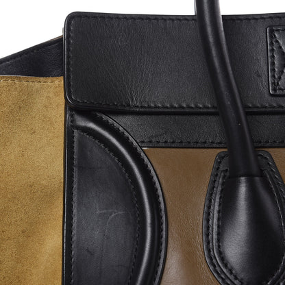 Celine Satin Calfskin Suede Mini Tri-Color Luggage Beige 14 of 21