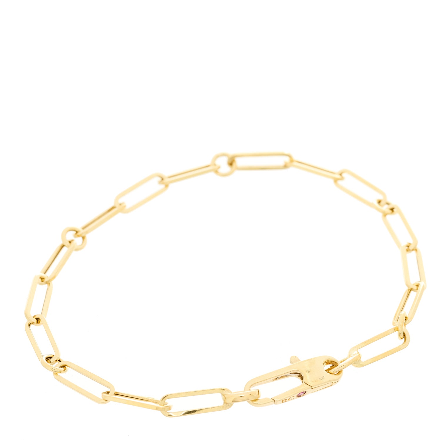 Roberto Coin 18K Yellow Gold Paper Clip Round Link Chain Bracelet 2 of 4