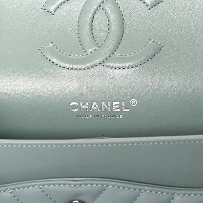 Chanel Calfskin Chevron Quilted Medium Double Flap Dark Green 6 of 11