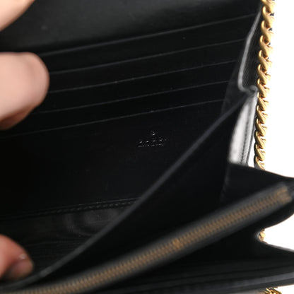 Gucci Calfskin Matelasse GG Marmont Chain Wallet Black 6 of 10