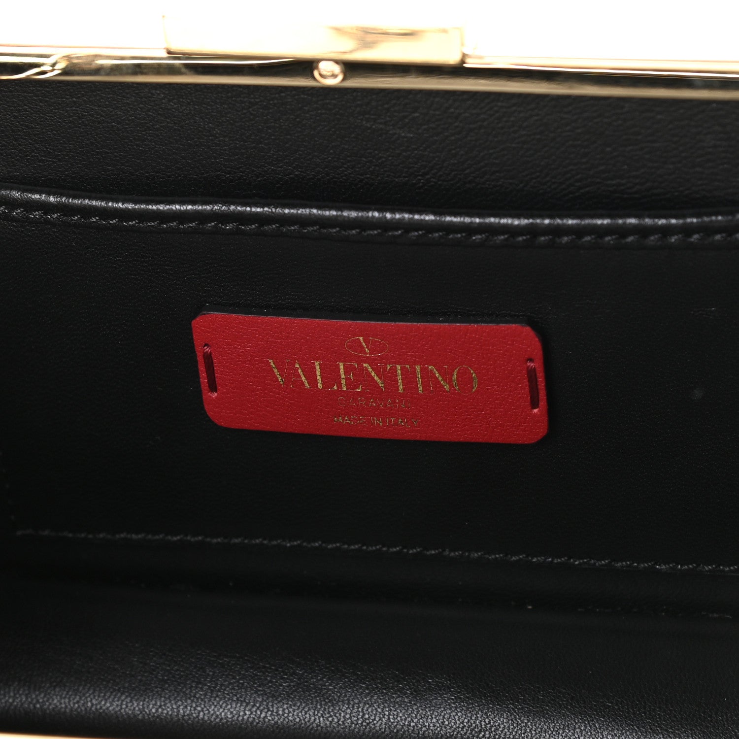 Valentino Garavani Metal Crystal VLTN Chain Clutch Black 7 of 8