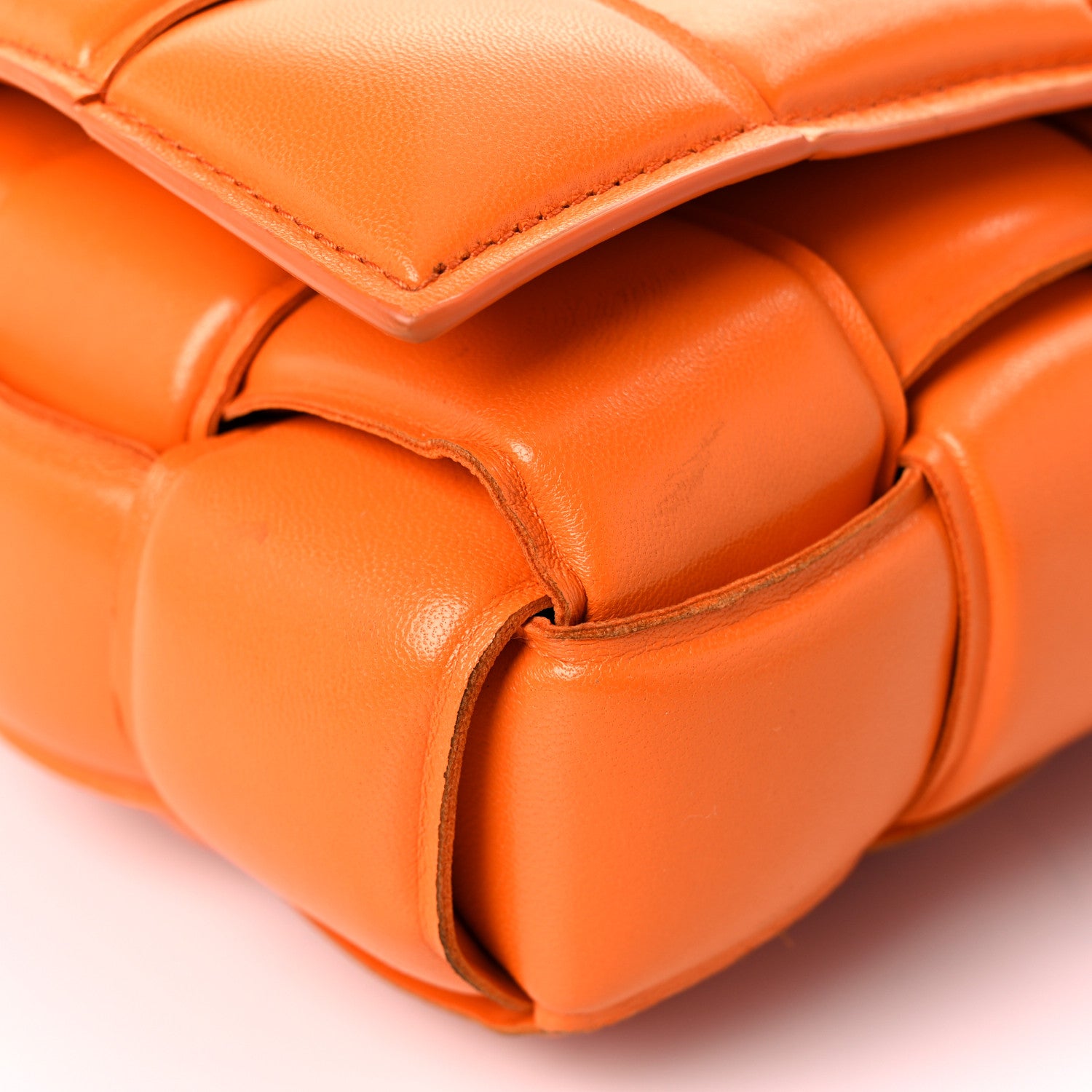 Bottega Veneta Nappa Maxi Intreccio Padded Cassette Crossbody Bag Orange 7 of 14
