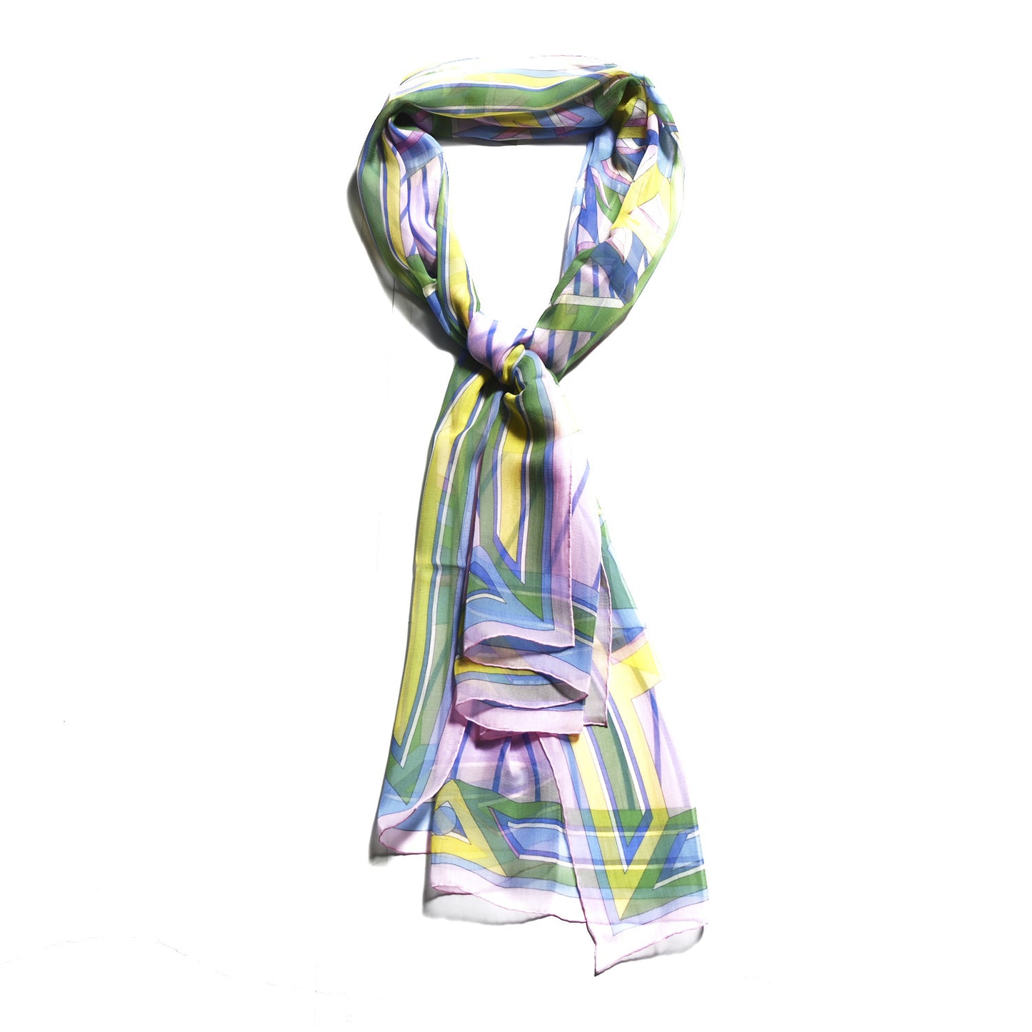 Mousseline Silk Rose De Compas Stole Scarf