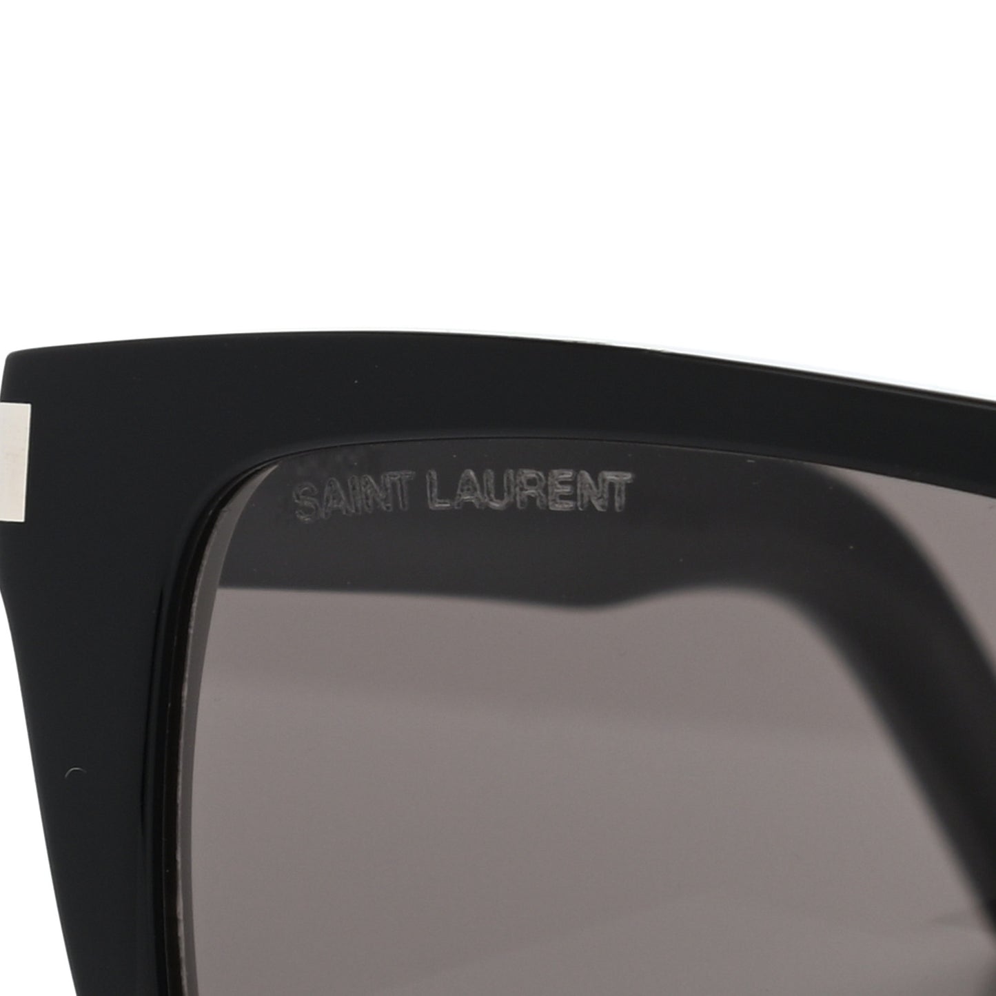 Acetate Flat Top SL1 Sunglasses Black White