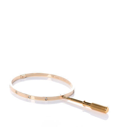 Cartier 18K Yellow Gold 10 Diamond Small LOVE Bracelet 19 5 of 6