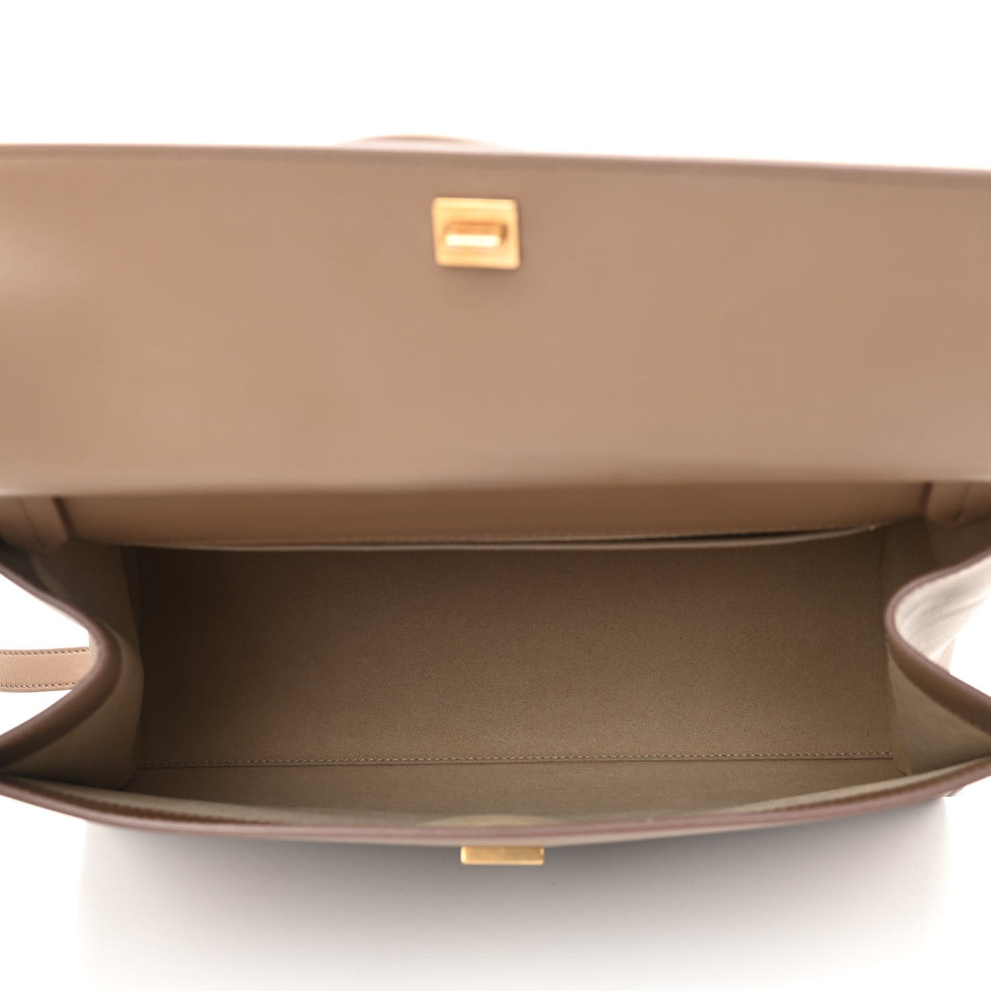 Calfskin Large Whip Top Handle Shoulder Bag Taupe