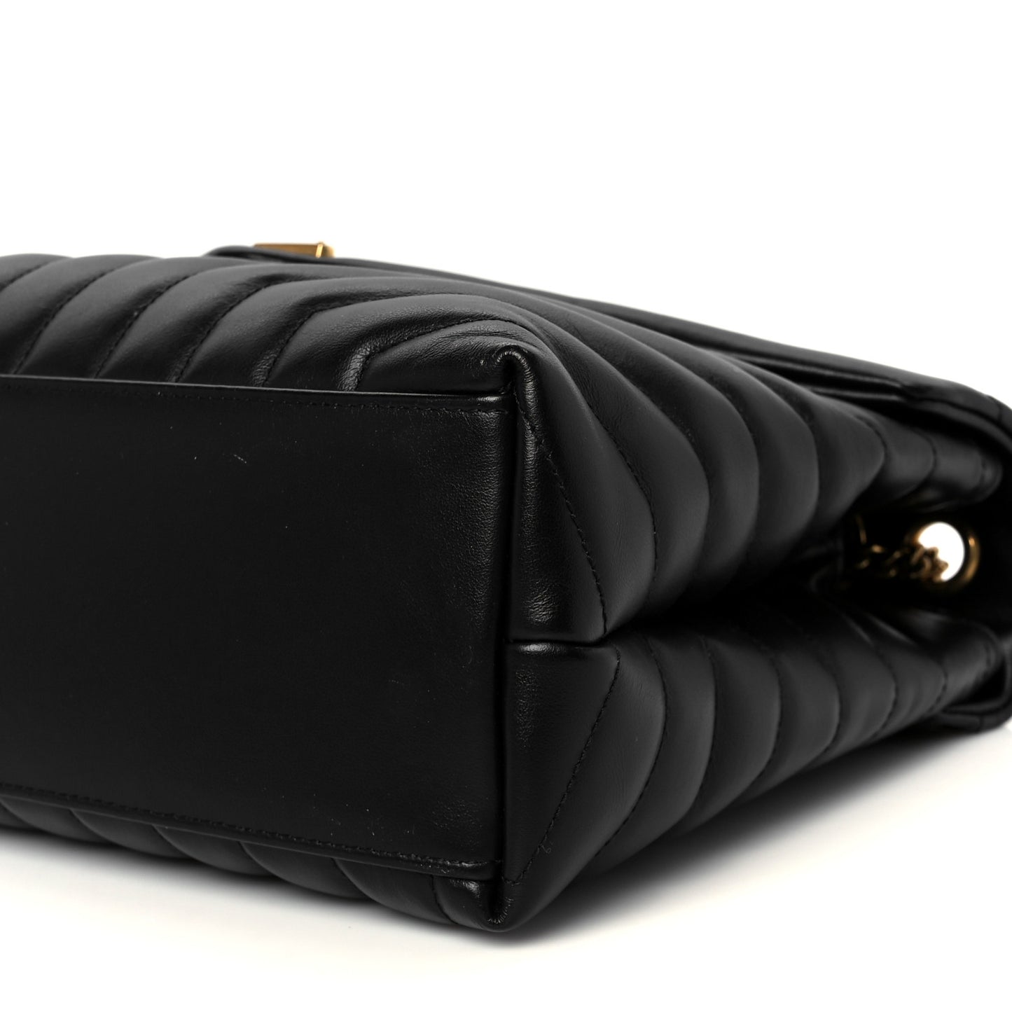 Calfskin Y Quilted Monogram Medium Loulou Chain Satchel Black