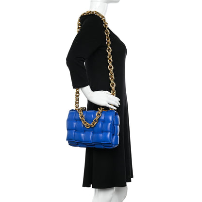 Bottega Veneta Lambskin Maxi Intreccio Padded Chain Cassette Crossbody Bag Cobalt 2 of 9
