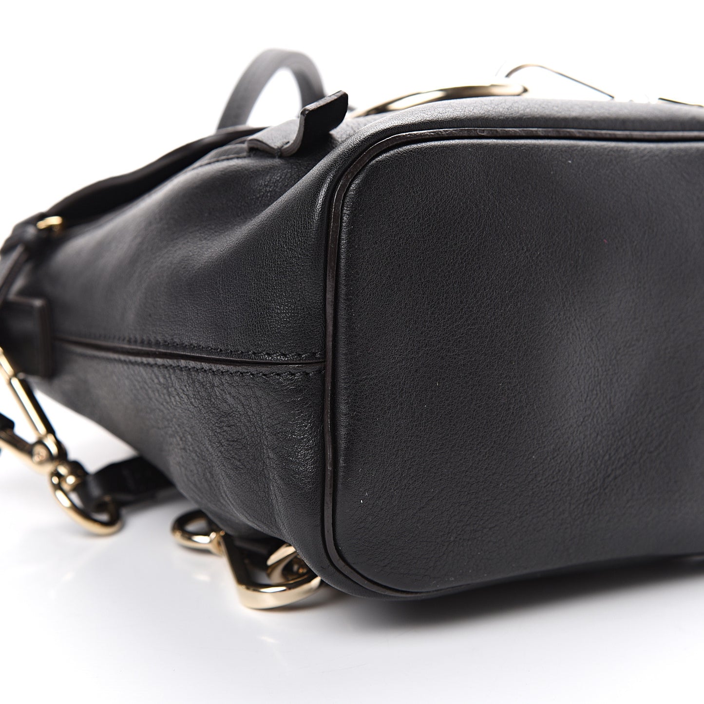 Suede Calfskin Mini Faye Backpack Black