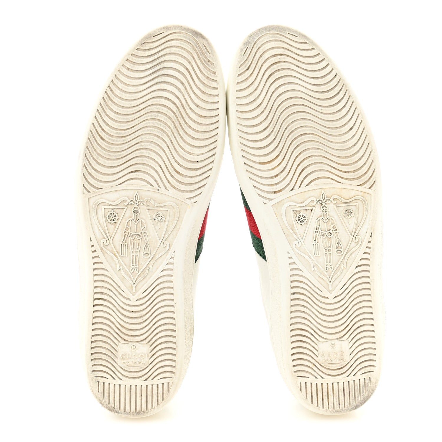 Gucci Calfskin Crocodile Web Mens Ace Sneakers 9 White Green 6 of 11