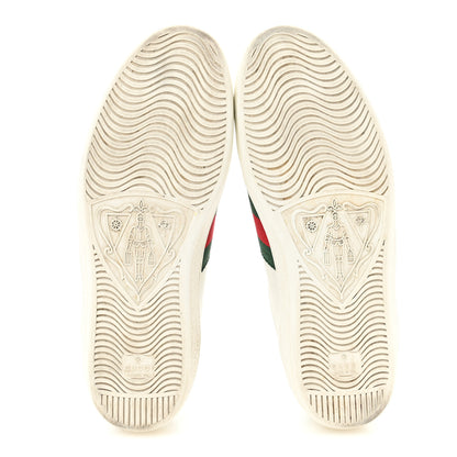 Gucci Calfskin Crocodile Web Mens Ace Sneakers 9 White Green 6 of 11