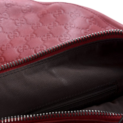 Gucci Guccissima Half Moon Bamboo Ring Hobo Red 8 of 11