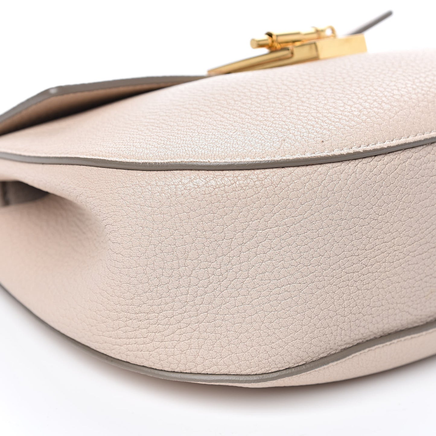 Grained Lambskin Drew Shoulder Bag Abstract White